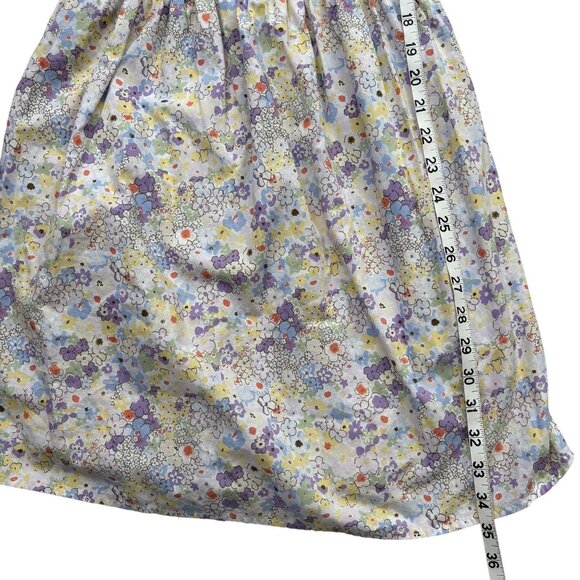 Levis Womens L Floral Smocked Mini Dress With Puff Sleeves & Pockets Coquette - Picture 6 of 9